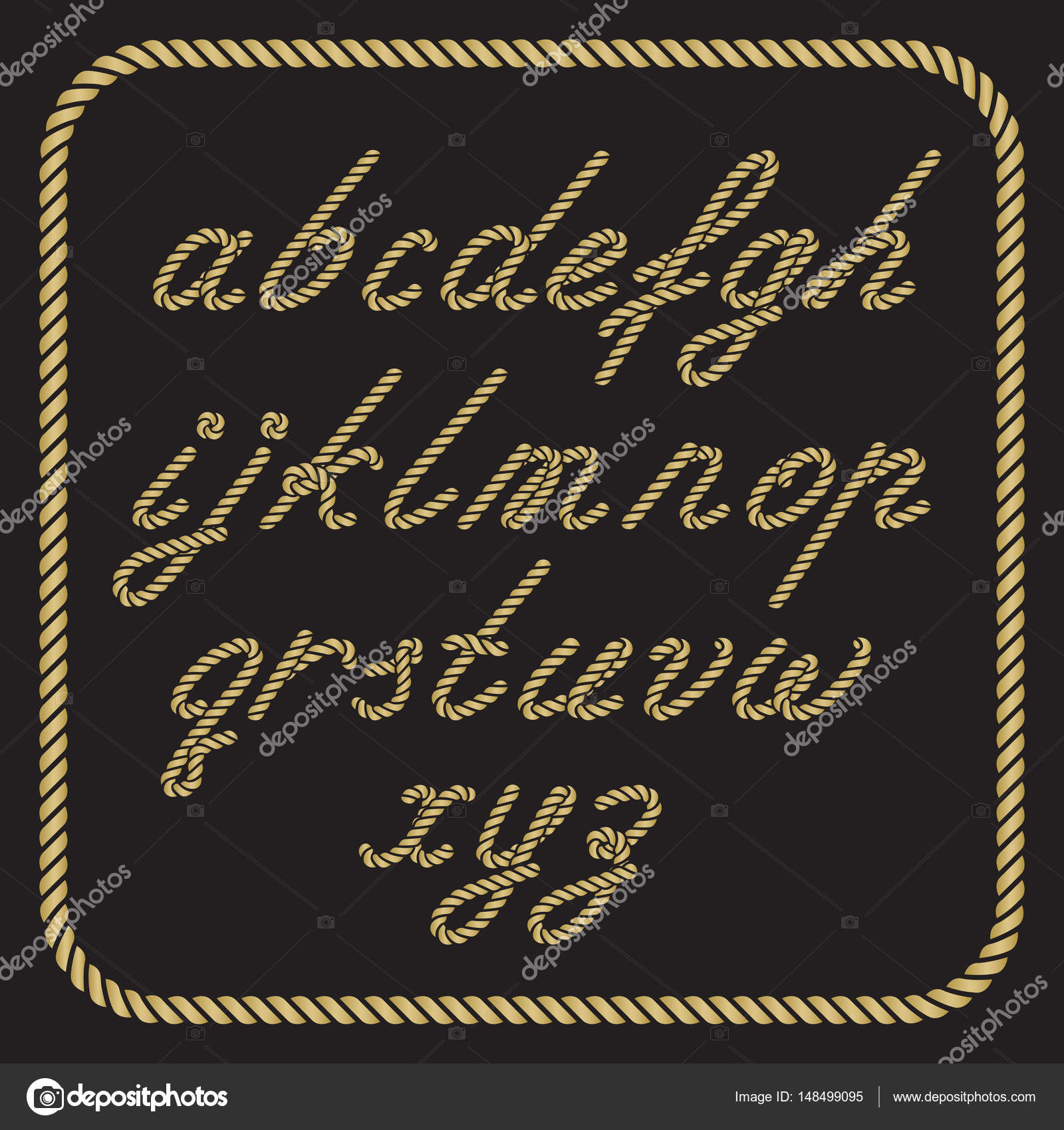 Nautical rope letters Stock Vector Image by ©werta.w 148499095