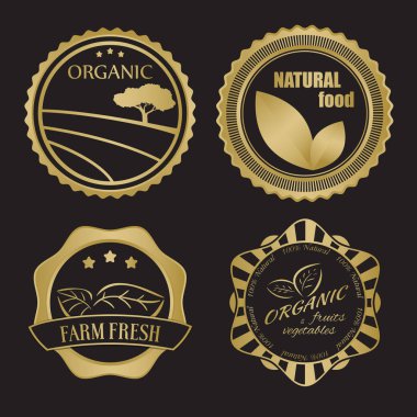 metin içeren farklı organik gıda etiketleri
