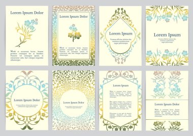 A4 için vektör şablonlarıyla çiçekler