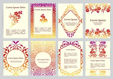 A4 için vektör şablonlarıyla çiçekler