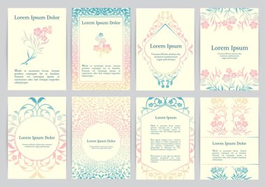 A4 için vektör şablonlarıyla çiçekler