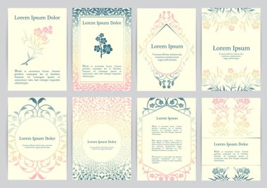 A4 için vektör şablonlarıyla çiçekler