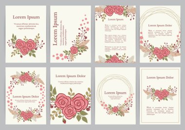 Romantik düğün davetiyesi seti