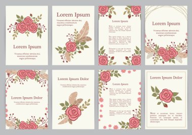 Romantik düğün davetiyesi seti