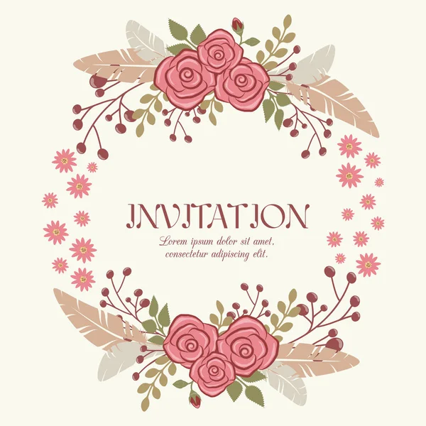 Romantic wedding invitation — Stock Vector