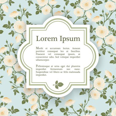 Arka plan mavi zemin üzerinde gül grafik çiçekli