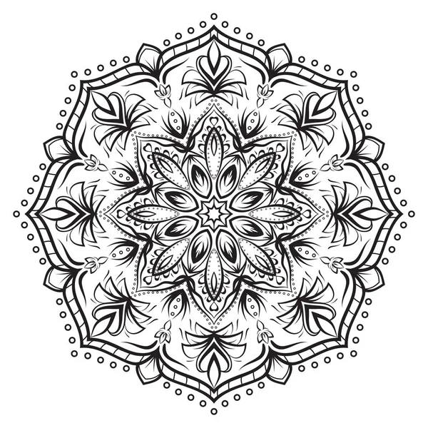 Ornamento mandala fiore rotondo — Vettoriale Stock