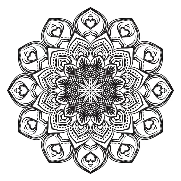 Runde Blume Mandala Ornament — Stockvektor