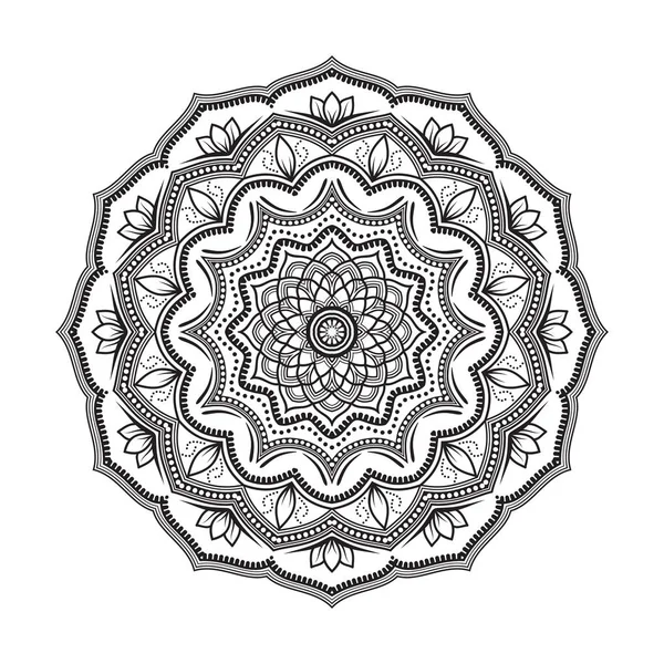 圆的花曼陀罗装饰 — 图库矢量图片