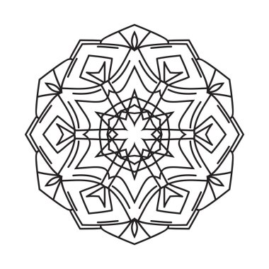 Yuvarlak geometrik mandala süsleme