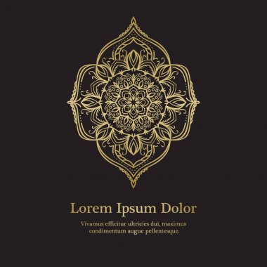 Arka plan ile altın çiçek süsleme.