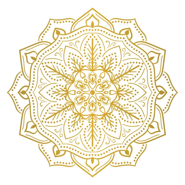 丸い花曼荼羅飾り — ストックベクタ