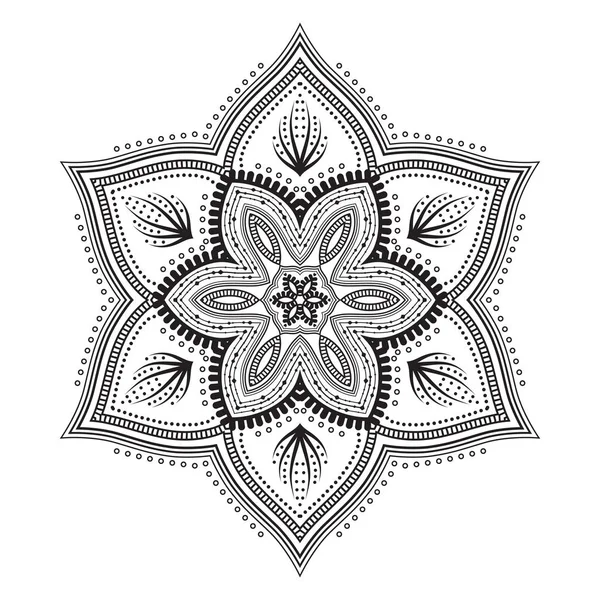 Ornamento mandala fiore rotondo — Vettoriale Stock