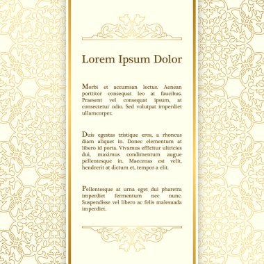 Klasik Arapça çiçek süsleme ile altın arka plan