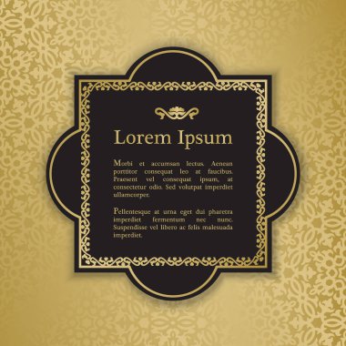 Klasik Arapça çiçek süsleme ile altın arka plan