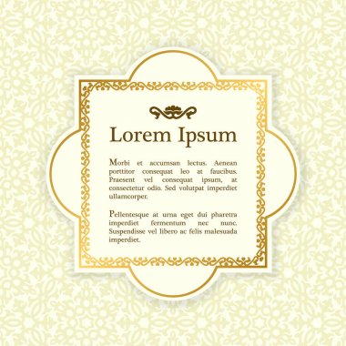 Klasik Arapça çiçek süsleme ile altın arka plan