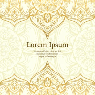 Klasik Arapça çiçek süsleme ile altın arka plan