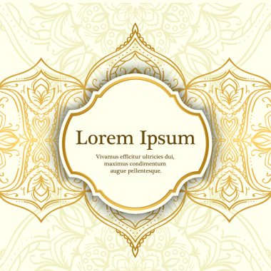 Klasik Arapça çiçek süsleme ile altın arka plan