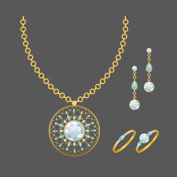 Fashion jewelry set — Stock Vector