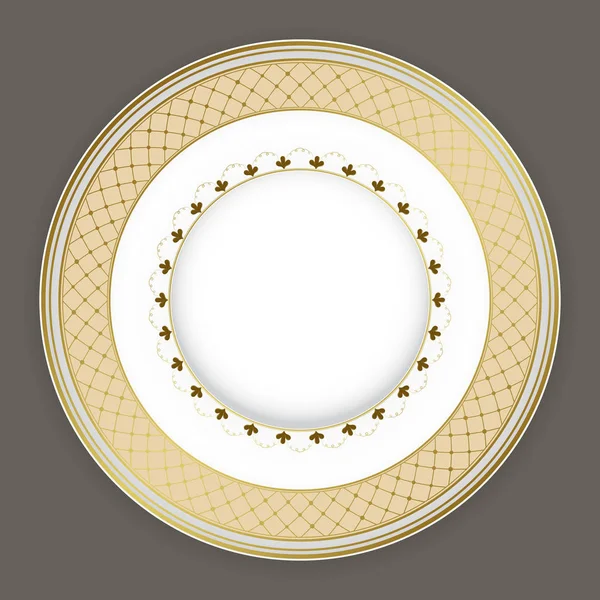 Placa de cerámica con adorno de porcelana clásica — Archivo Imágenes Vectoriales