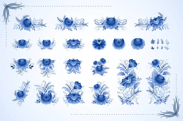 Ornement classique en céramique fleurs — Image vectorielle