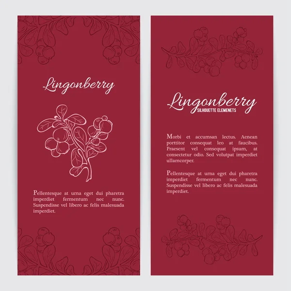 Modèle de dépliant Lingonberry — Image vectorielle