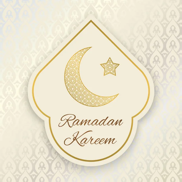 Ramadan Kareem üdvözlés kártya-val félhold és csillag — Stock Vector