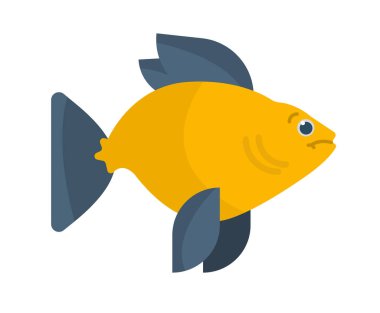Balık sarı izole vektör çizim