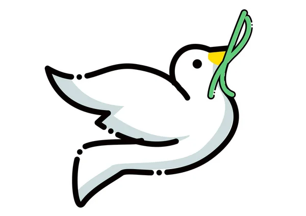 Illustrazione vettoriale isolato uccello della pace — Vettoriale Stock