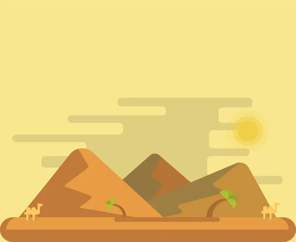 Desert paysage arrière-plan vectoriel illustration — Image vectorielle