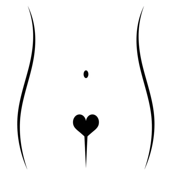 Bikini zóna szív lapos ikonnal. Elszigetelt vektor illusztráció — Stock Vector
