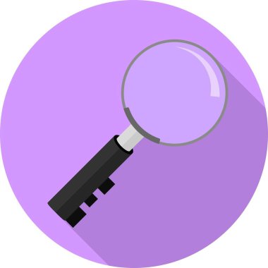 Kapı kolunda anahtar olan büyüteç. Düz biçim