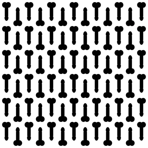 Penis seamless pattern. Black body part texture. Male background