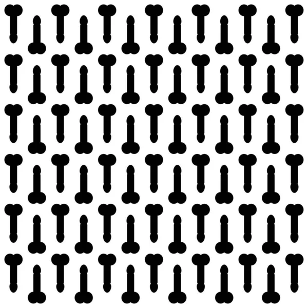 Penis Seamless Pattern Black Body Part Texture Male Background — Stockvector