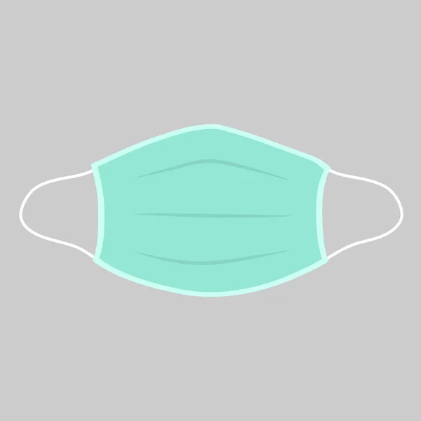 Tıbbi maske vektör simgesi gri arkaplanda izole edildi