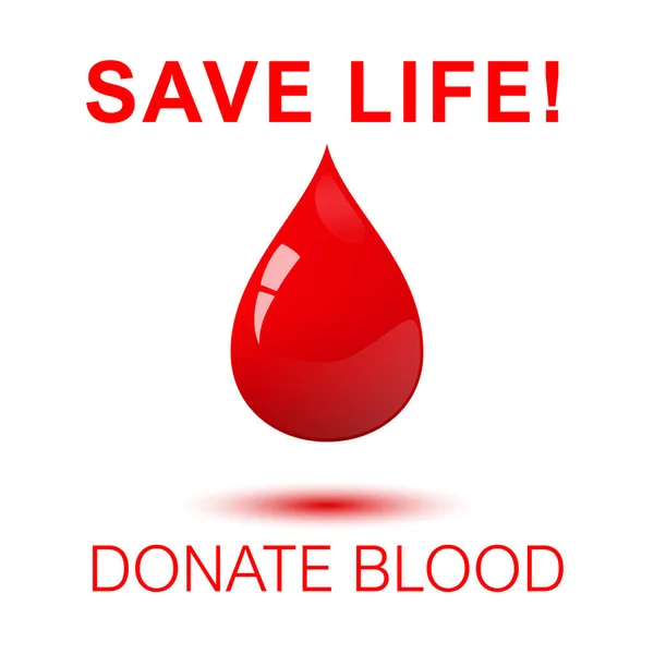 Salvar a vida - doar sangue quadrado conceito cartaz . — Vetor de Stock
