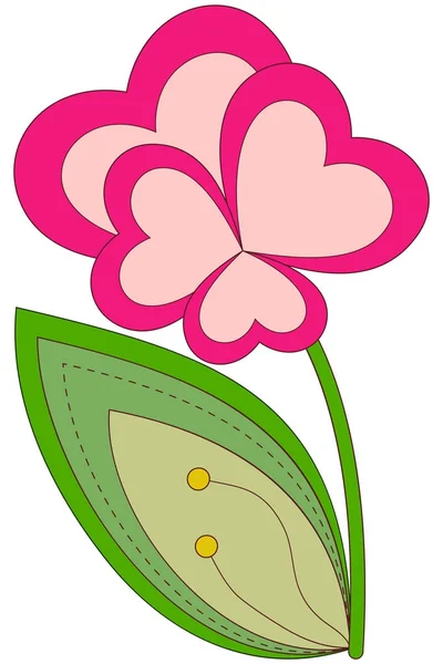 Corazón colorido flor planta cartel . — Vector de stock