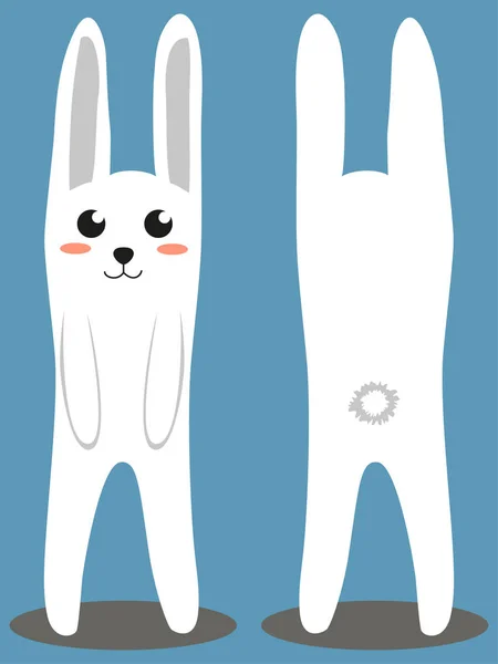 Cartel colorido conejo blanco — Vector de stock