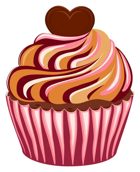 Söt god socker cupcake affisch hjärtat toppning — Stock vektor