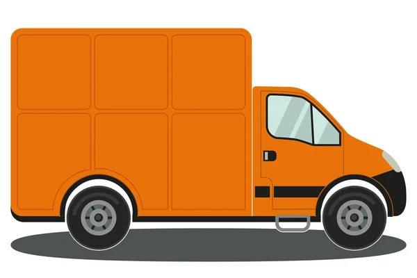 Camion orange vue de côté isolé sur fond blanc affiche . — Image vectorielle
