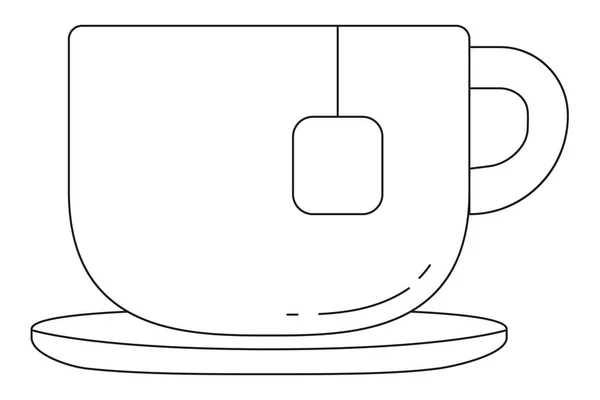 Poster icône tasse à café thé noir et blanc . — Image vectorielle