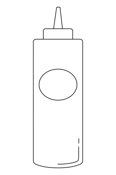 Cartel del icono de la botella de salsa blanca y negra . — Vector de stock