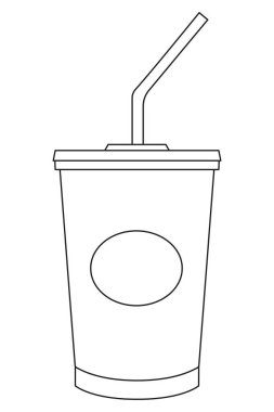 Siyah ve beyaz gazoz cola milkshake lokanta simgesi poster.