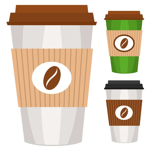 Διαθέσιμου καφέ τσάι Κύπελλο απομονωθεί σε λευκό φόντο αφίσα. — Διανυσματικό Αρχείο