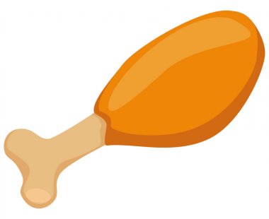 Renkli kızarmış tavuk bacak lokanta simgesi poster.