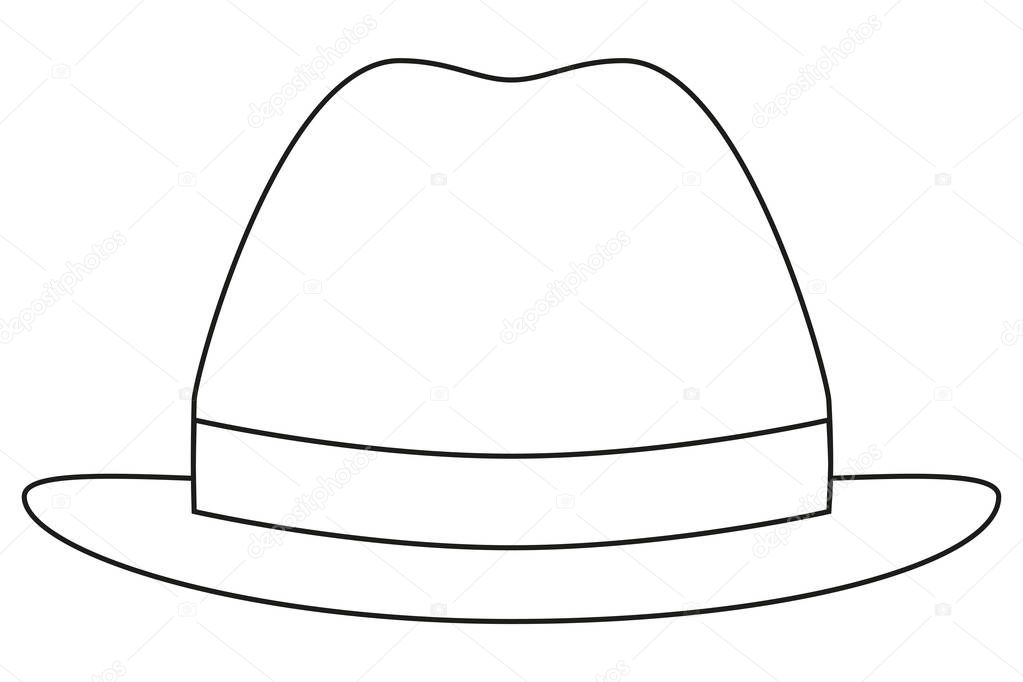 Icon line art poster man father dad day hat cap.