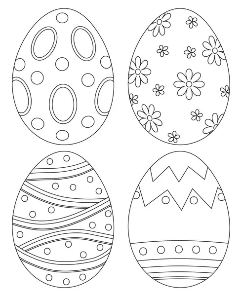 Cartel conjunto de recogida de huevos de Pascua blanco y negro . — Archivo Imágenes Vectoriales