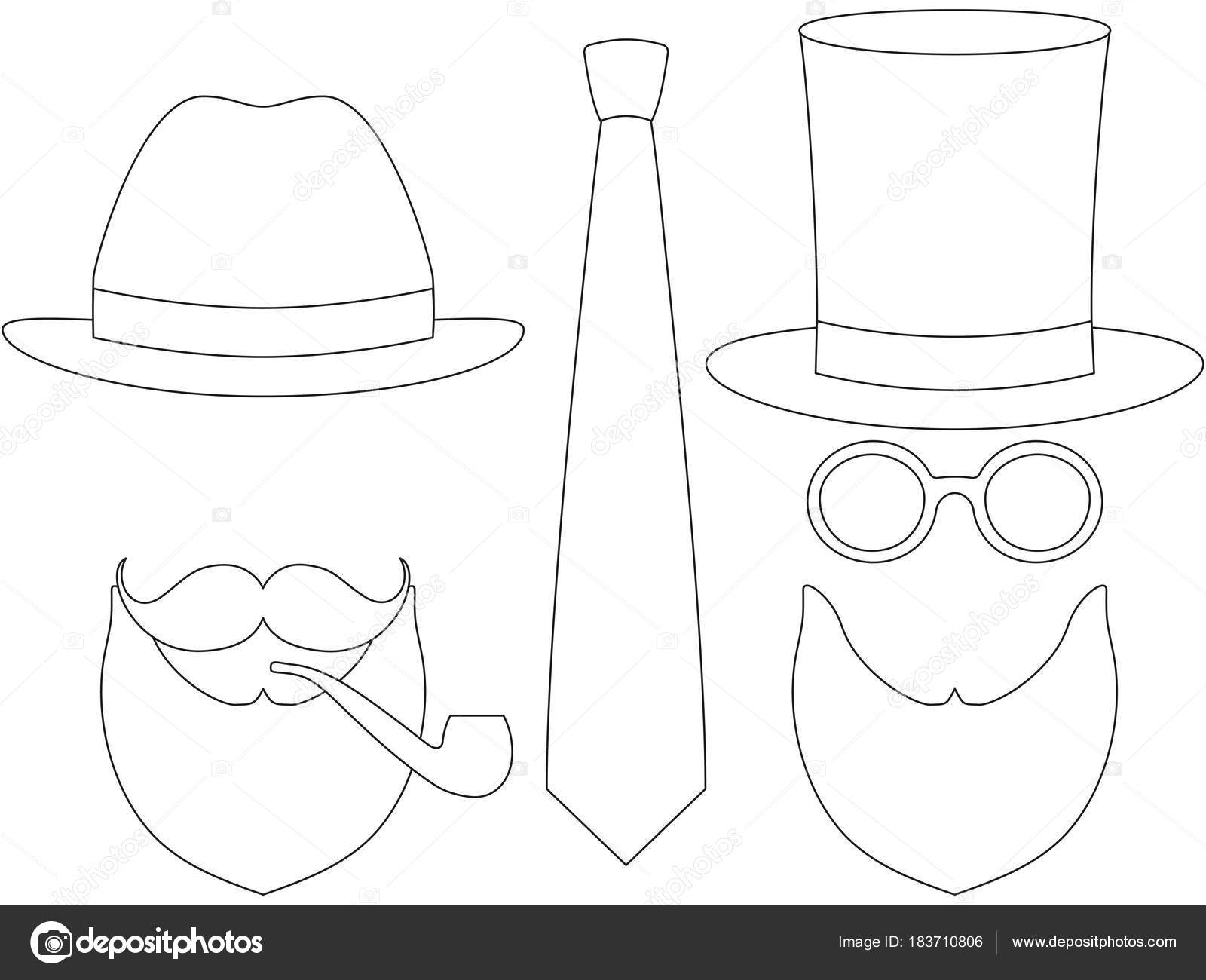 Pictogram Lijn Art Poster Man Vader Papa Dag Avatar Elementen