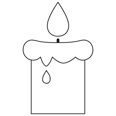 Hat sanat siyah beyaz mum simgesi poster.