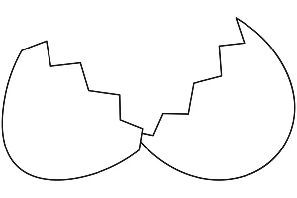 라인 아트 검정과 흰색 깨진된 달걀 껍질 아이콘 포스터. — 스톡 벡터